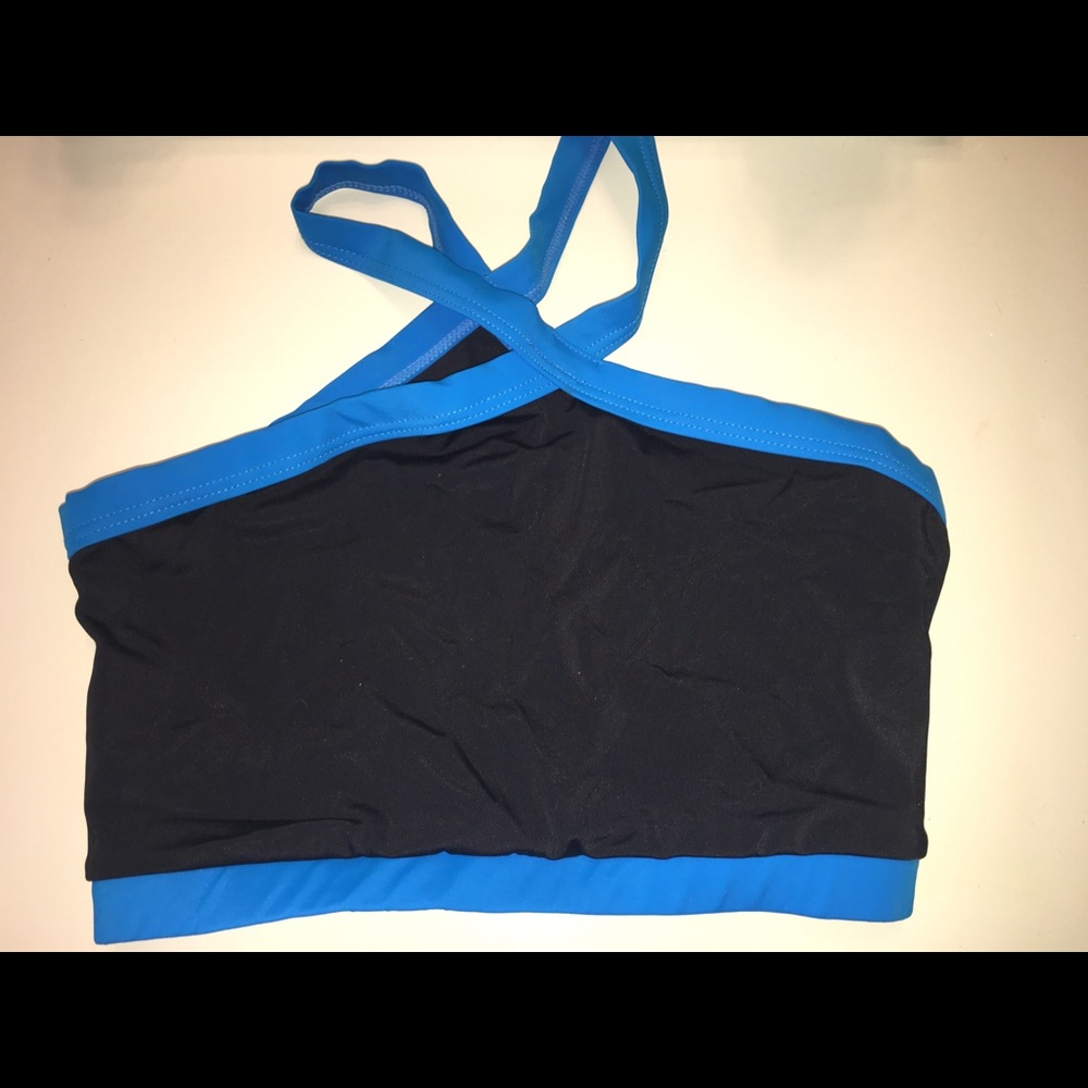 Blue& Black performance crop Top